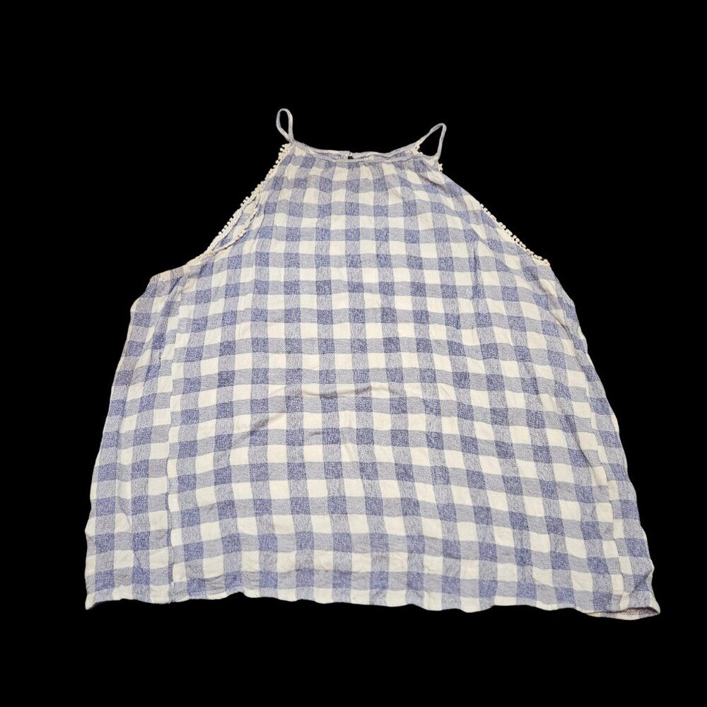 Maurices Blue & White Gingham Tank Top – Size Large – Summer Cami